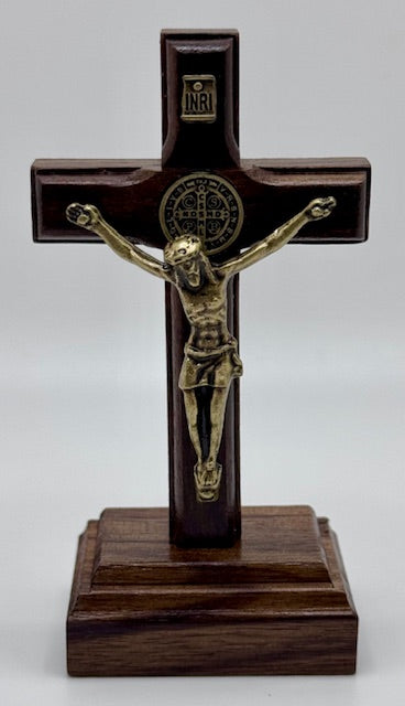 Small wooden crucifix included in SendThemLove.com's March Catholic College Care Package
