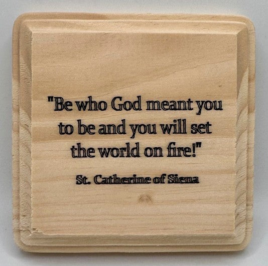 Engraved inspirational quote from Saint or Bible included in SendThemLove.com's Catholic College Care Package